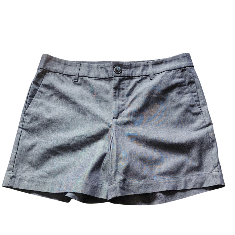 Ann Taylor Factory Shorts Women's Blue Cotton Stretch Chambray Style, 8